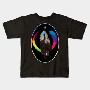 Pride Paint and Eagle Feathers Kids T-Shirt